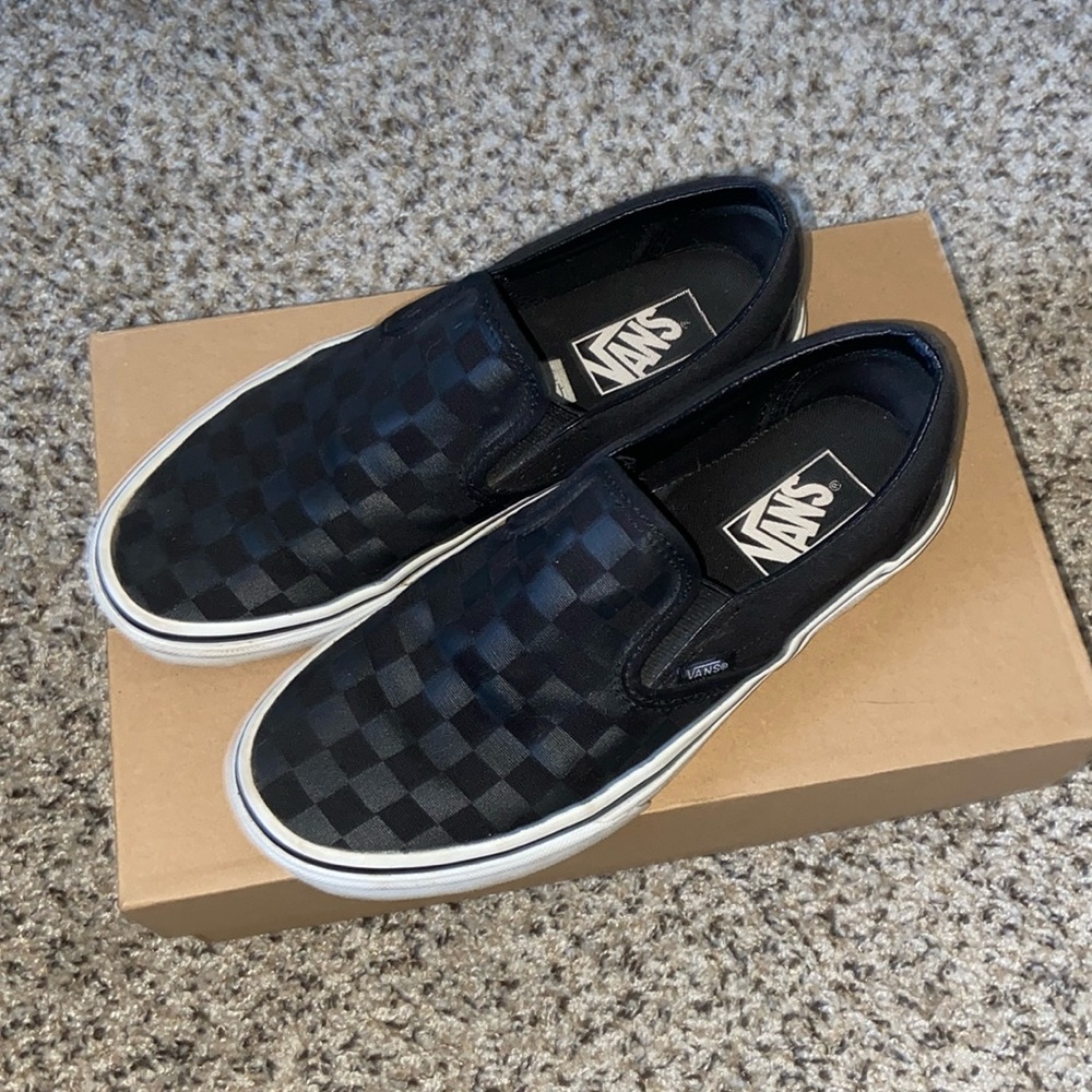 Black Checkered Vans